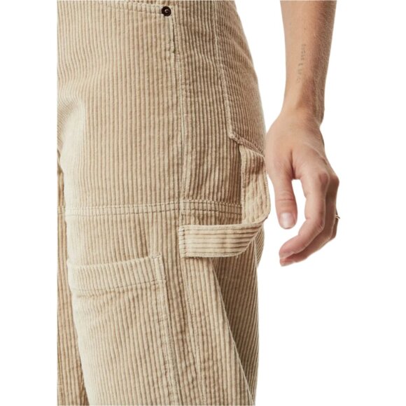 Afends Paradise Moss Organic Corduroy Carpenter Pants – Dark Ecru, Size 26 - Picture 6 of 14
